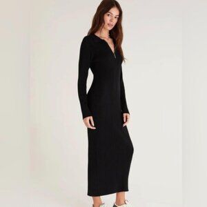 Z Supply Runaway Zip Henley black dress- size M